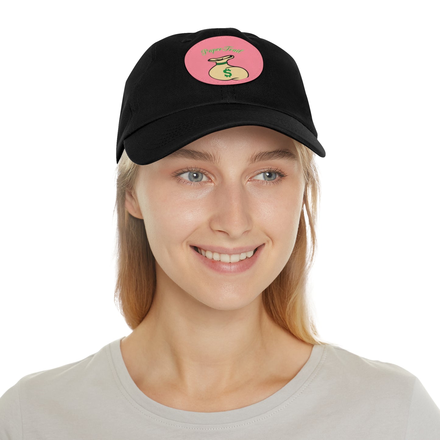 Money Bag Hat with Leather Patch (Round)