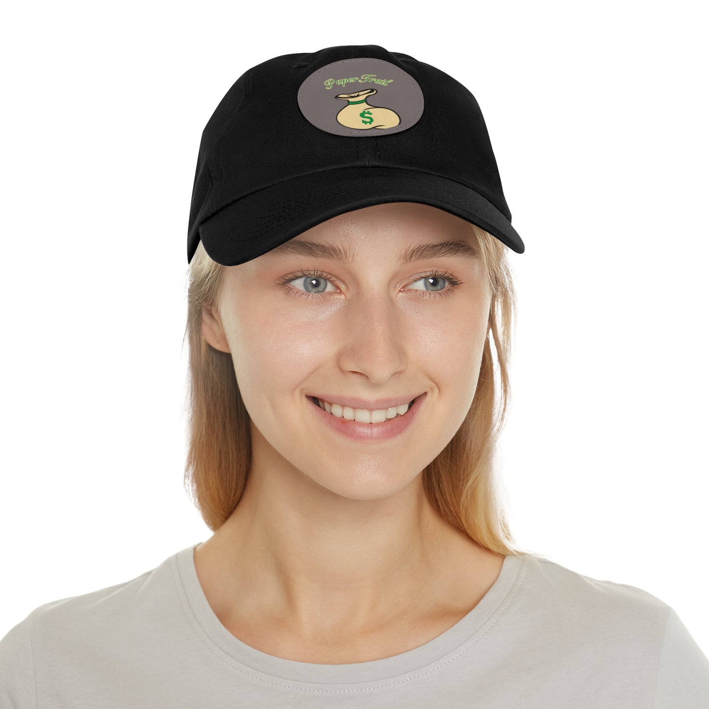 Money Bag Hat with Leather Patch (Round)